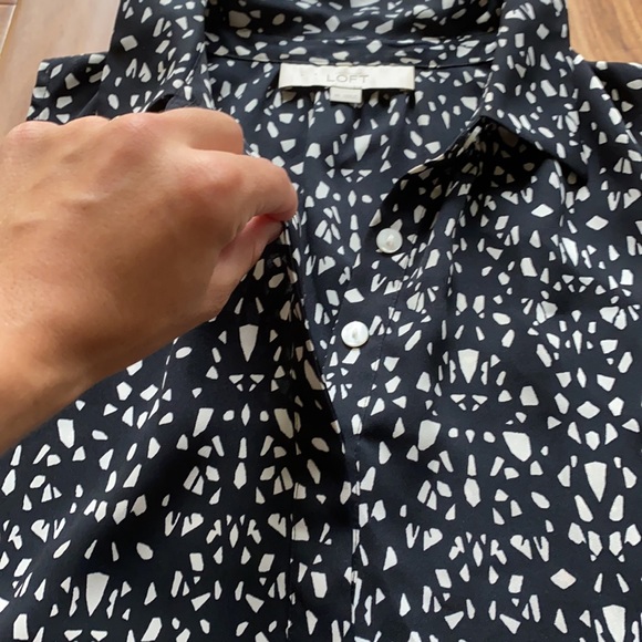 Loft business casual black and white shirt. - Picture 2 of 2